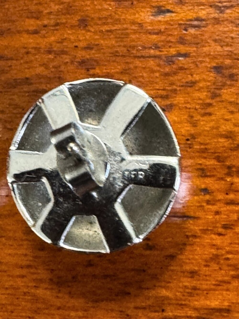 Vintage Wells Sterling Silver Geometric Post Earrings 20mm - Picture 5 of 5